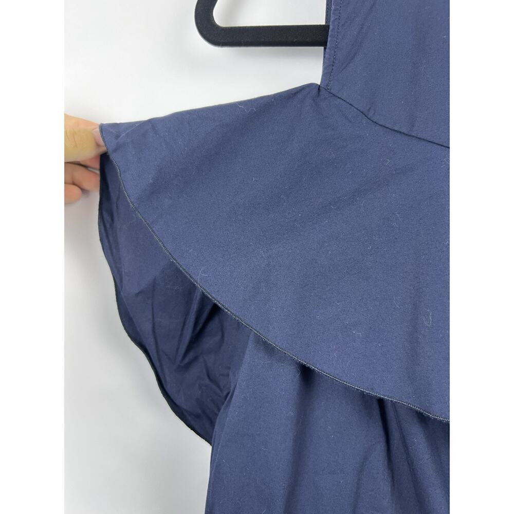 Banana Republic Sleeveless Ruffle Cinch Waist Navy Top S - Picture 4 of 10